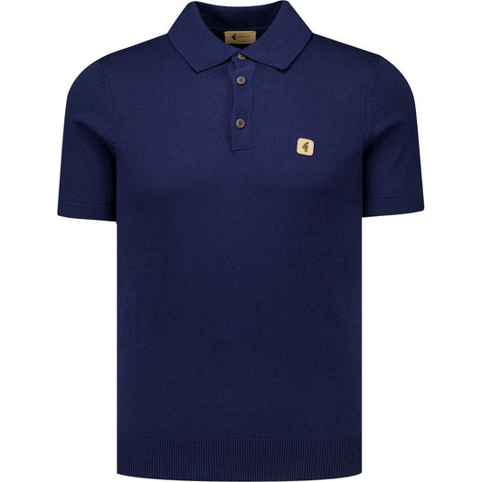 Gabicci Vintage Men's V19GK04 Jackson SS Knit Polo Shirt Storm Blue