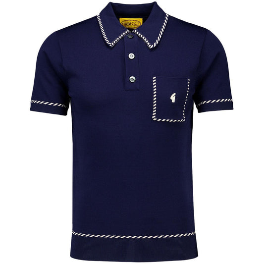 Gabicci Vintage Men's V55GM22 Routledge S/S Knit Polo Shirt Navy Blue
