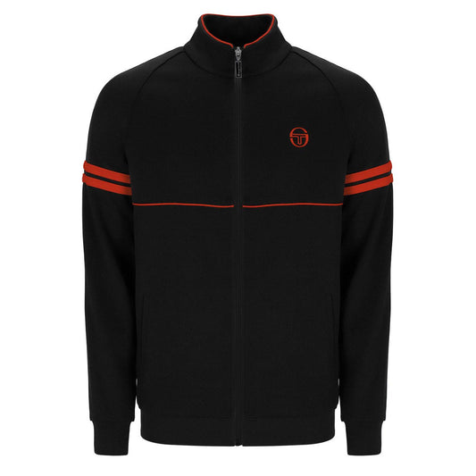 Sergio Tacchini Men's Orion Track Top Black / Tangerine Tango