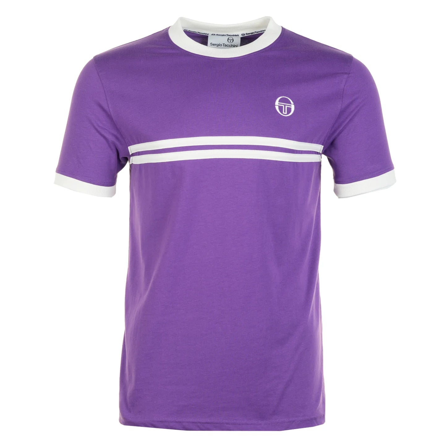 Sergio Tacchini Men's STM14565 Supermac Short Sleeve T Shirt Pansy / Gardenia