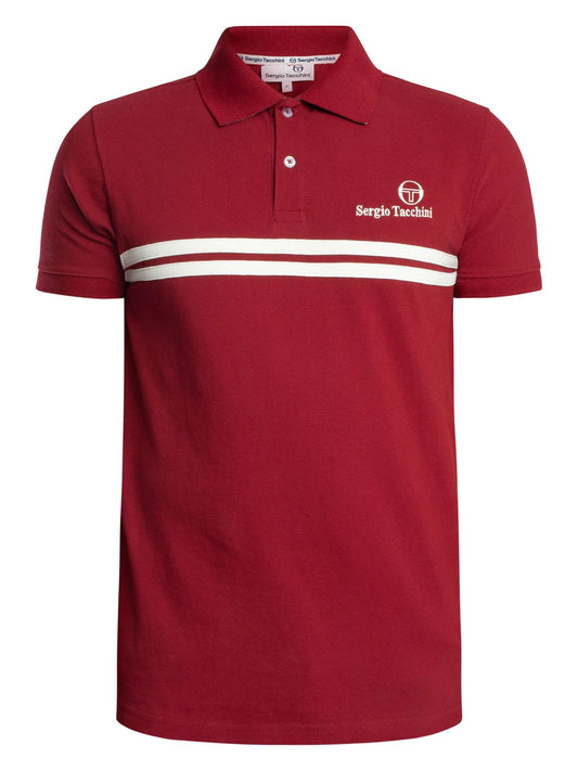 Sergio Tacchini Men's STM21140 New Supermac Polo Shirt Rhubarb / Gardenia