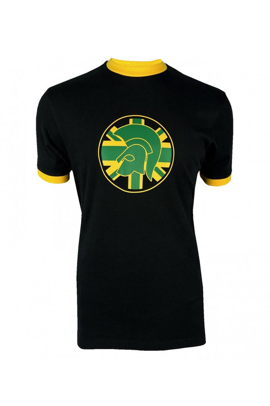 Trojan Records Men's TC1046 Flag Logo T Shirt Jamaica Black