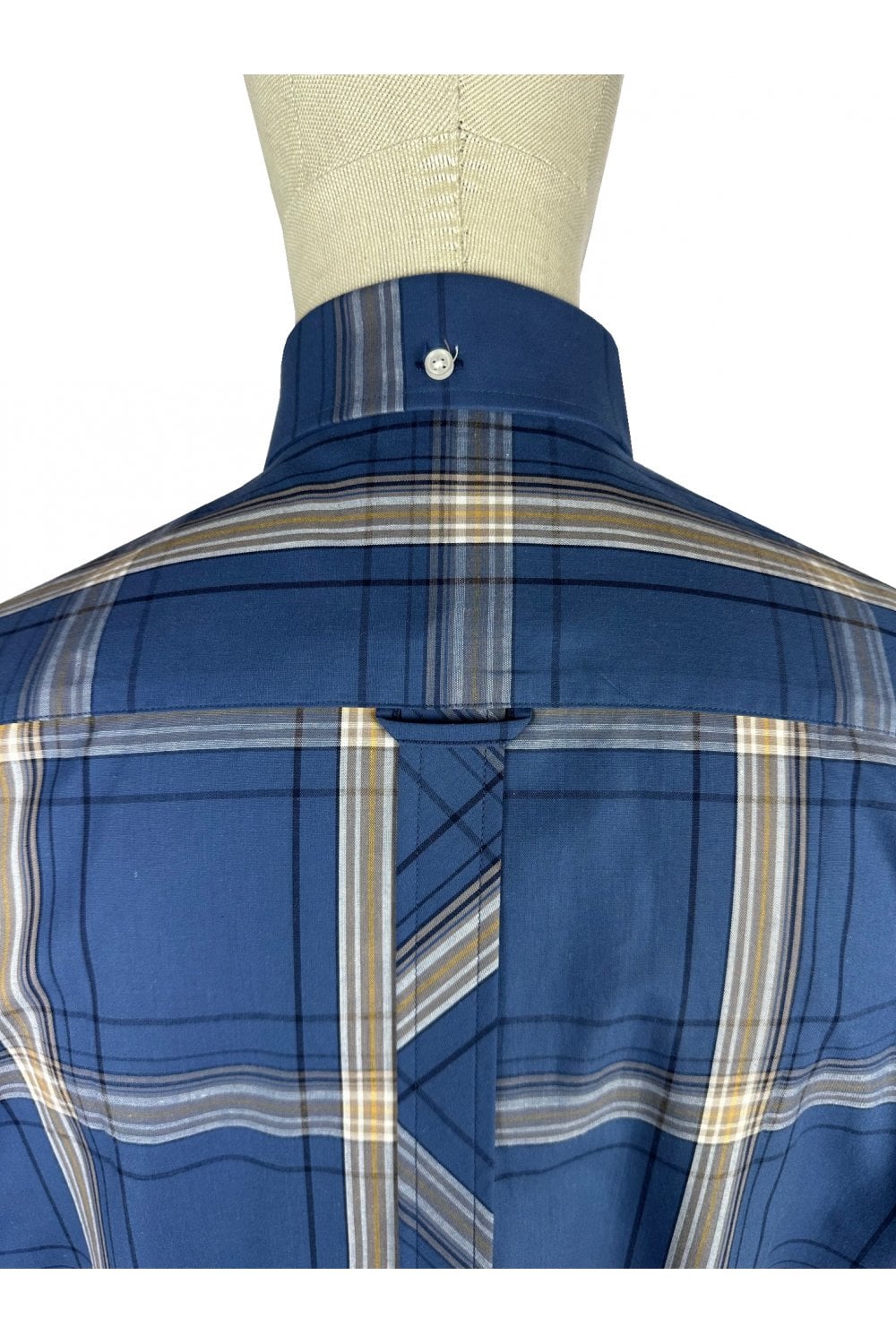 Trojan Records Men's TC1062 SS Large Check Shirt Cobalt Blue