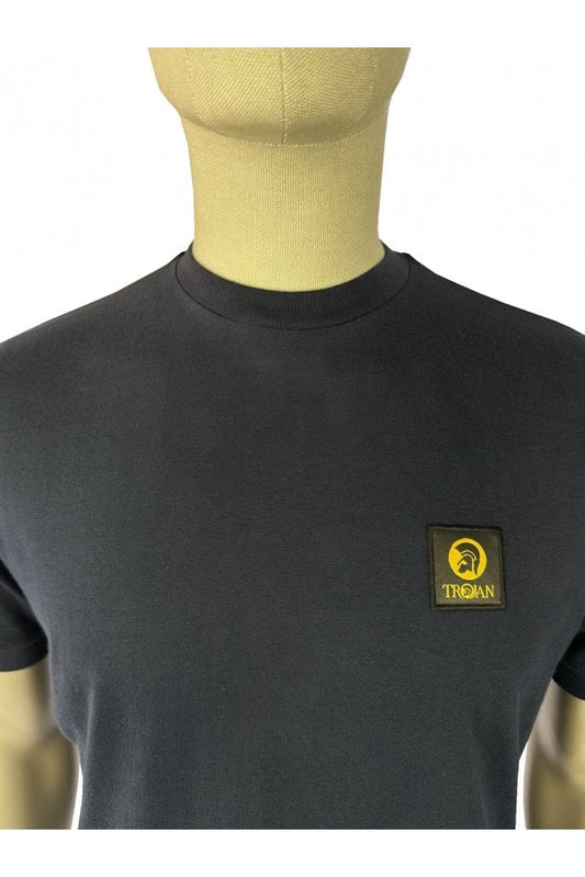 Trojan Records Men's TC1050 Plain Badged T Shirt Navy Blue