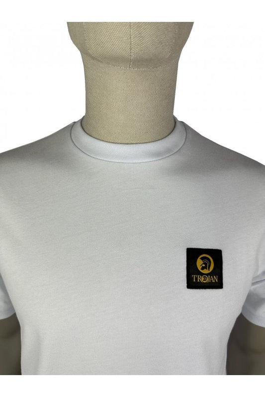 Trojan Records Men's TR8990 Plain Badged T Shirt White
