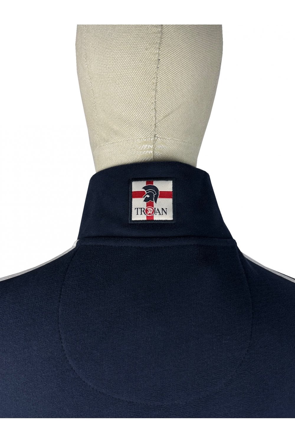 Trojan Records Men's TR9057 Quarter Zip St George Sweat Navy Blue