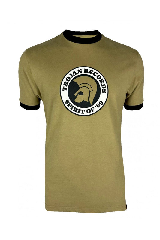 Trojan Records Men's TC1006 Spirit Of '69 Logo Tee Shirt Camel Brown