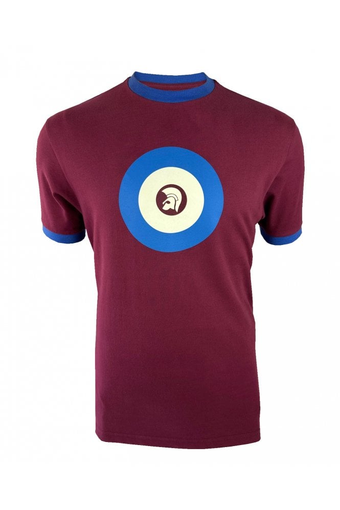 Trojan Records Men's TR9036 Target Ringer Tee Shirt Port