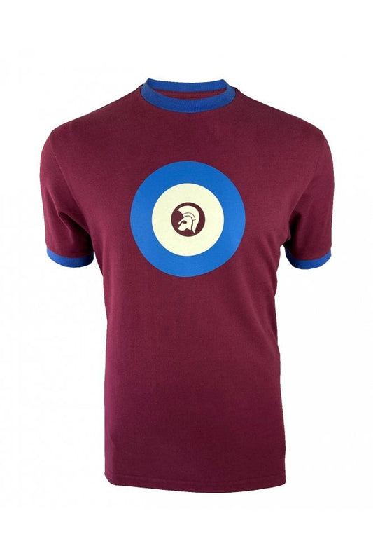 Trojan Records Men's TR9036 Target Ringer Tee Shirt Port