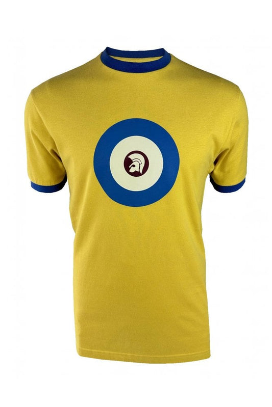 Trojan Records Men's TR9036 Target Ringer Tee Shirt Mustard