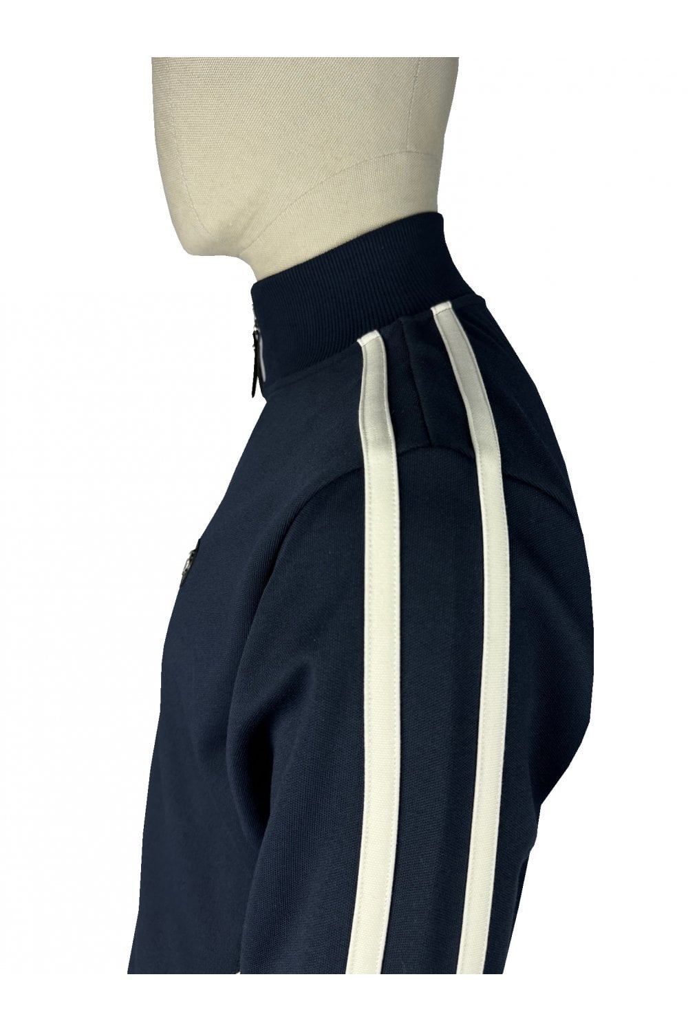 Trojan Records Men's TR9050 Twin-Stripe Contrast Zip Track Top Navy Blue