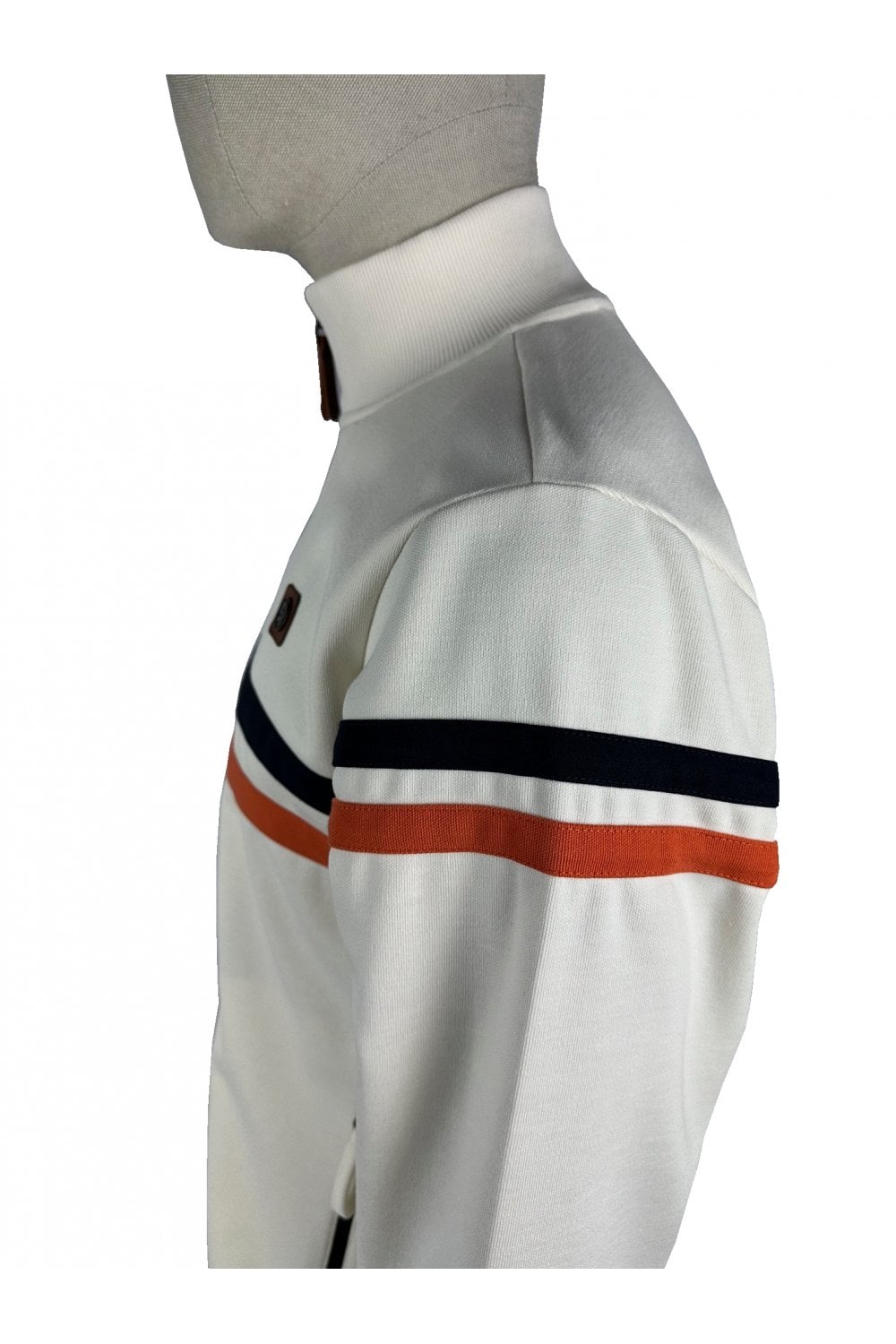 Trojan Records Men's TR8954 Twin Stripe Track Top Ecru