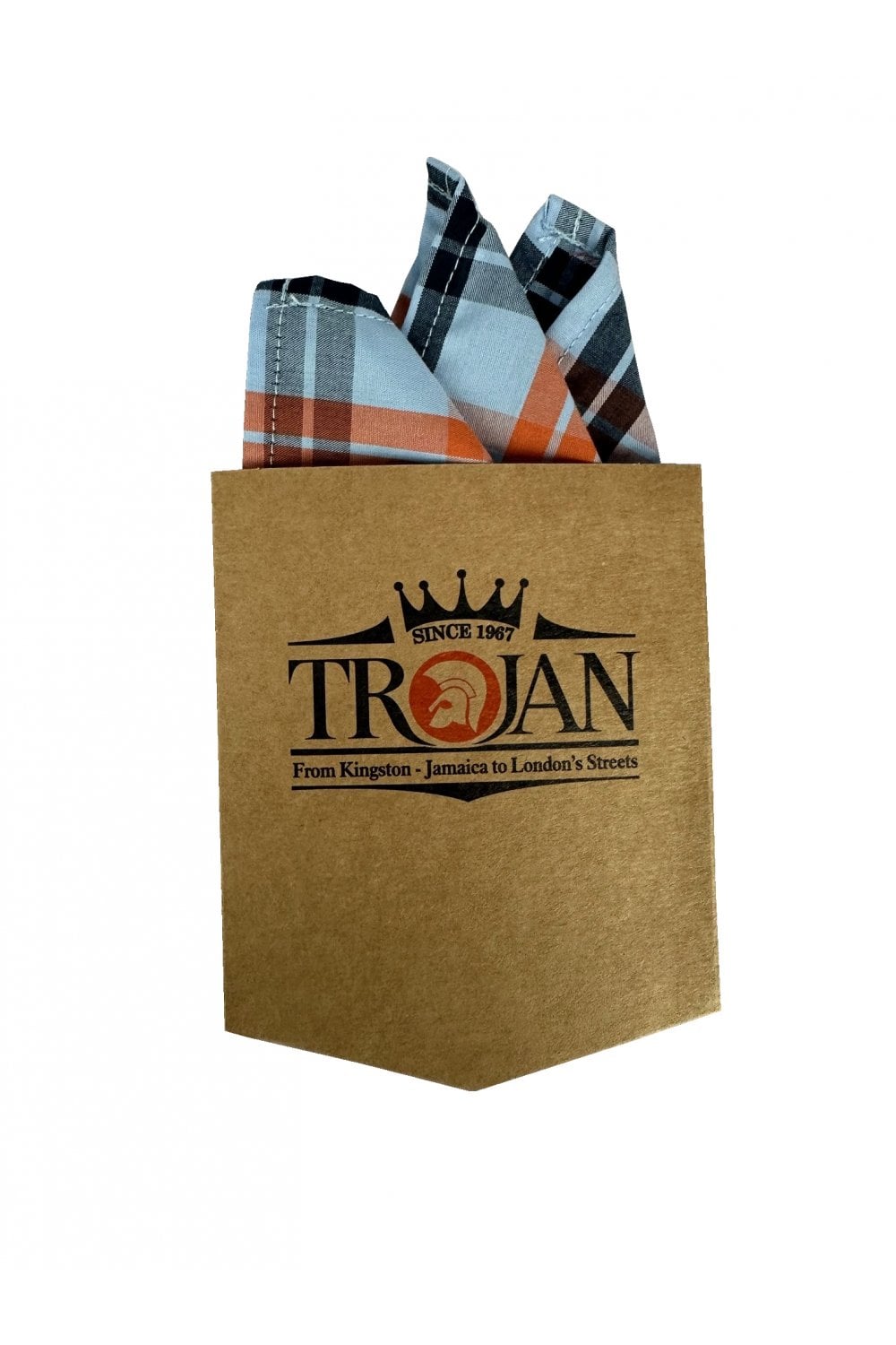 Trojan Records Men's TC1034 SS Windowpane Check Shirt Powder Blue