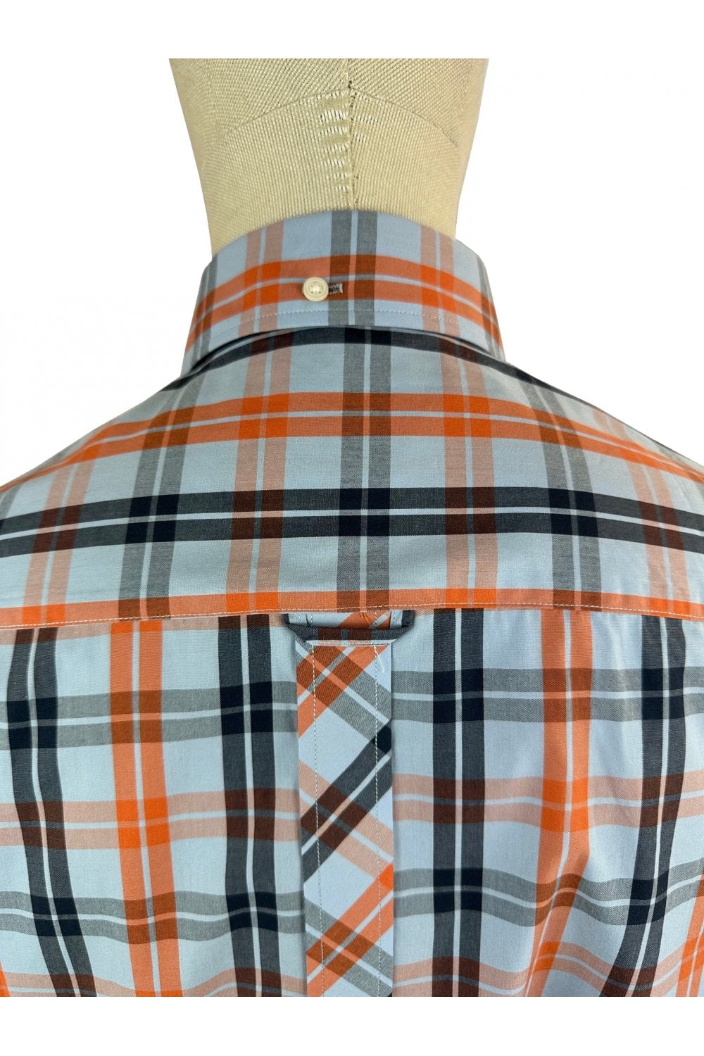 Trojan Records Men's TC1034 SS Windowpane Check Shirt Powder Blue